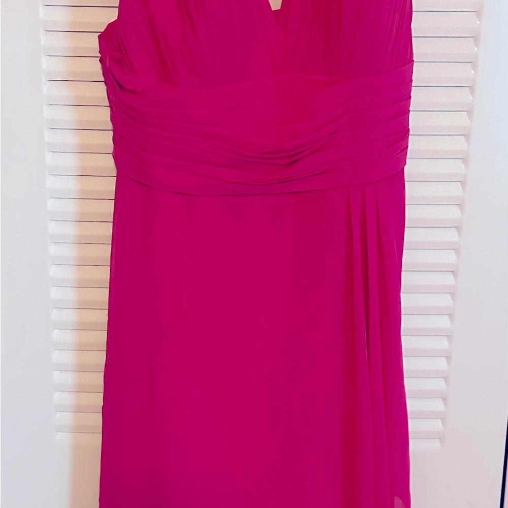 Beautiful asymmetrical midi dress in chiffon!